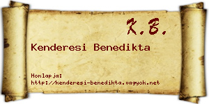 Kenderesi Benedikta névjegykártya